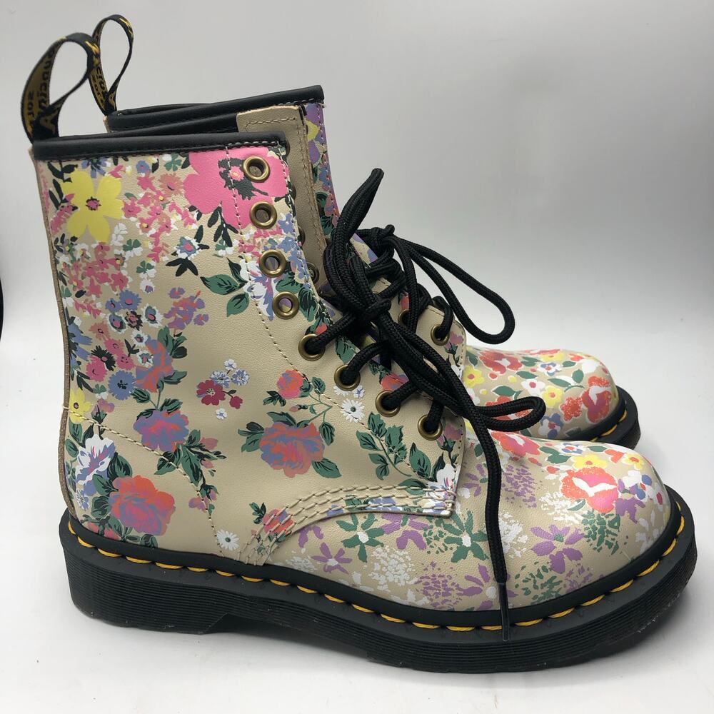 Dr,Martens 1460 Floral Mash Up Leather Lace Up Boots Size EU 37/ US 6 - Picture 7 of 10